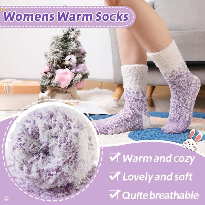 AMENLAN Store Women Fuzzy Slipper Socks Winter Microfiber Soft Cozy Plush Fluffy Socks Warm Comfy Thermal Home Sleeping Socks - Image 3